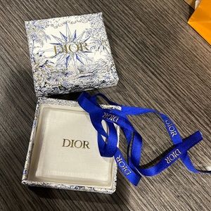 Dior Earring Box with Cloth Bag and Ribbon